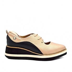 NEW CHELSEA JONES women's tempo oxford shoes in rosegold/black leather